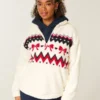 Gilly Hicks Sherpa-Sweatshirt mit Viertelreißverschluss