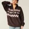 Gilly Hicks Sherpa-Sweatshirt mit Viertelreißverschluss