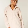 Gilly Hicks Sherpa-Sweatshirt mit Viertelreißverschluss