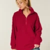 Gilly Hicks Sherpa-Sweatshirt mit Viertelreißverschluss