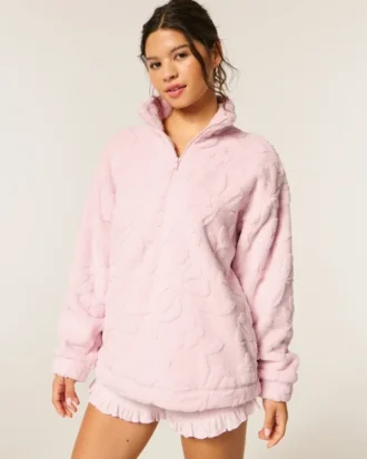 Gilly Hicks Sherpa-Sweatshirt mit Viertelreißverschluss