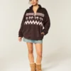 Gilly Hicks Sherpa-Sweatshirt mit Viertelreißverschluss