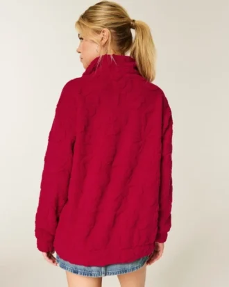 Gilly Hicks Sherpa-Sweatshirt mit Viertelreißverschluss