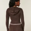 Gilly Hicks Sweatshirt mit Zip-Up-Kapuze und gewelltem Saum