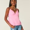 Glitzerndes Babydoll-Oberteil mit Stickerei