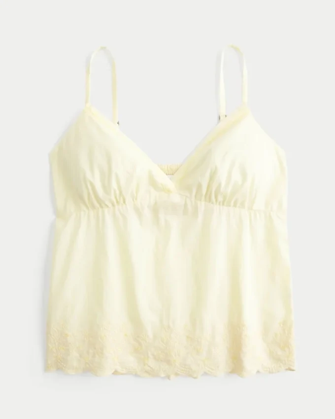 Glitzerndes Babydoll-Oberteil mit Stickerei Glitzerndes Babydoll-Oberteil mit Stickerei