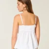 Glitzerndes Babydoll-Oberteil mit Stickerei