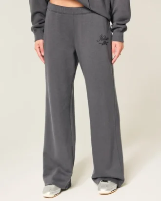 Glitzerndes Logo-Grafik Wide-Leg Sweatpants