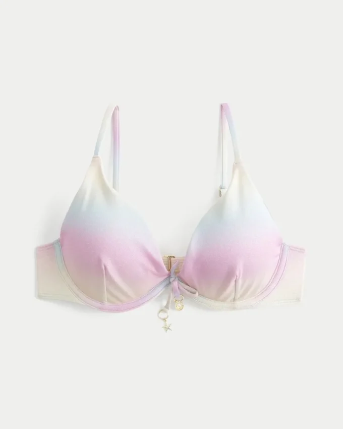Glänzendes Bikini-Oberteil mit Bügeln