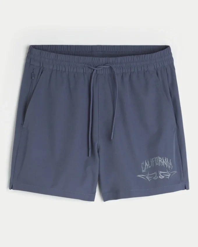 Grafische Active-Shorts in mittlerer Länge