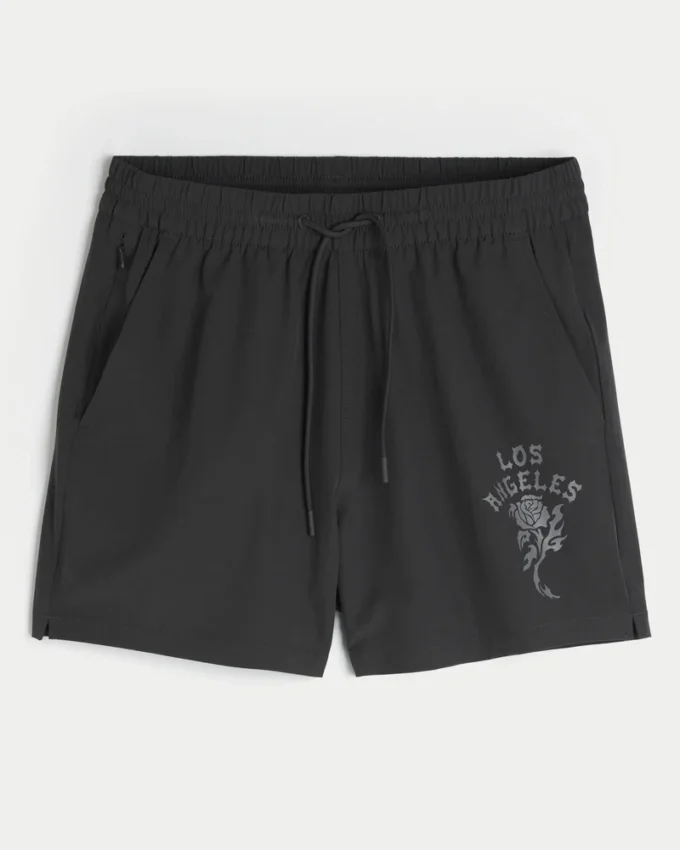 Grafische Active-Shorts in mittlerer Länge