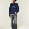 Graue Baggy-Jeans mit Herz-Grafik