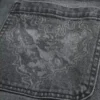 Graue Baggy-Jeans mit Herz-Grafik