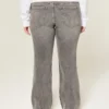 Graue Bootcut-Jeans mit niedriger Leibhöhe