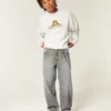 Graue Skater-Baggy-Jeans