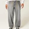Graue Skater-Baggy-Jeans