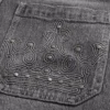 Graue Skater-Baggy-Jeans mit Stickerei und Nieten