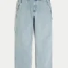 Hellblaue Baggy-Jeans im Painter-Stil