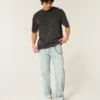 Hellblaue Downforce Racing Graphic Loose Jeans
