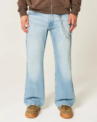 Hellblaue Relaxed Bootcut Jeans