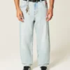 Hellblaue Skater-Baggy-Jeans mit Spielkartengrafik