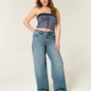 Hoch geschnittene Baggy-Jeans