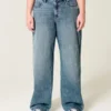 Hoch geschnittene Baggy-Jeans