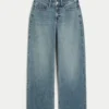 Hoch geschnittene Baggy-Jeans