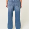 Hoch geschnittene Dad-Jeans in dunkler Waschung