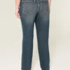 Hoch geschnittene Straight-Jeans in dunkler Waschung