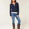 Hoch geschnittene Super-Skinny-Jeans in dunkler Waschung