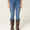 Hoch geschnittene Super-Skinny-Jeans in dunkler Waschung