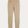 Hoch geschnittene, superenge Hose in Khaki