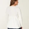Holiday Vault Release Easy Satin Tie-Front Knit Babydoll Top