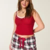 Holiday Vault Release Satin-Krawatte Flanell-Mini-Shorts