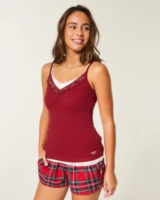 Holiday Vault Release Spitzenbesetztes Layering-Top