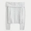 Hollister Bequemer Cloud Stitchy Off-Shoulder-Pullover Hollister Bequemer Cloud Stitchy Off-Shoulder-Pullover