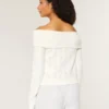 Hollister Bequemer Cloud Stitchy Off-Shoulder-Pullover