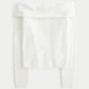 Hollister Bequemer Cloud Stitchy Off-Shoulder-Pullover
