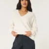 Hollister Comfy Cloud Oversized-Pullover mit V-Ausschnitt