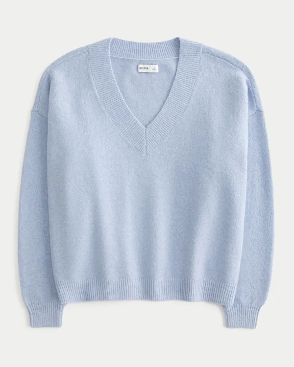 Hollister Comfy Cloud Oversized-Pullover mit V-Ausschnitt