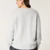 Hollister Comfy Cloud Strickpullover mit Zopfmuster