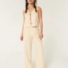 Hollister Livvy Ultra High-Rise Hose aus Leinenmischung mit weitem Bein