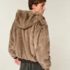 Kapuzenjacke aus Kunstfell