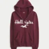 Kapuzenjacke mit Kunstfellbesatz und Logo-Grafik