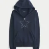 Kapuzenjacke mit Stern-Grafik und Reißverschluss