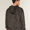 Kastenförmiger Hoodie mit Reißverschluss und Leopardenmuster