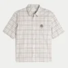 Kastenförmiges Kurzarm-Shirt mit Pilz-Grafik