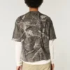 Kastenförmiges, schweres Crop-T-Shirt mit Camouflage-Print