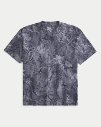 Kastig geschnittenes, schweres Camouflage-T-Shirt